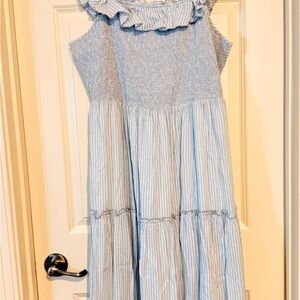 Old Navy Light Blue Striped Maxi Dress